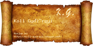 Koll Györgyi névjegykártya